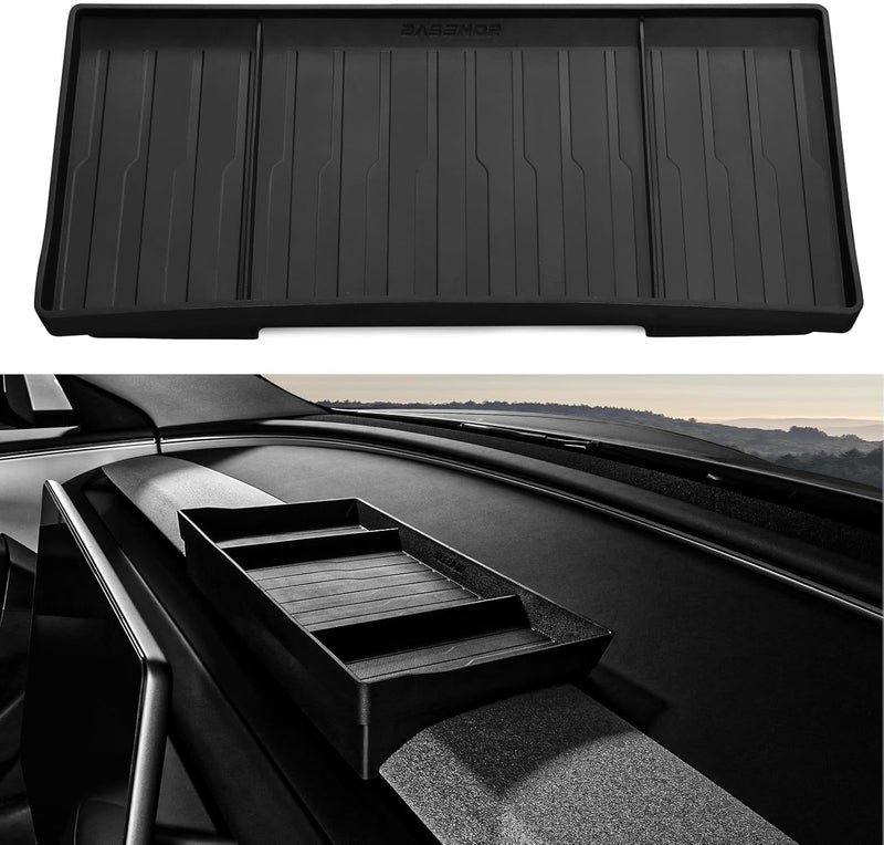 Basenor 2026 Tesla Model Y/3 Center Console Behind Screen Storage, Dashboard Hidden Organizer, Tissue Holder for 2025 2026 Model Y Juniper 2024-2026 Model 3 Highland - Image 1